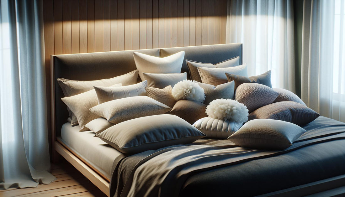 Lots of pillows on a bed